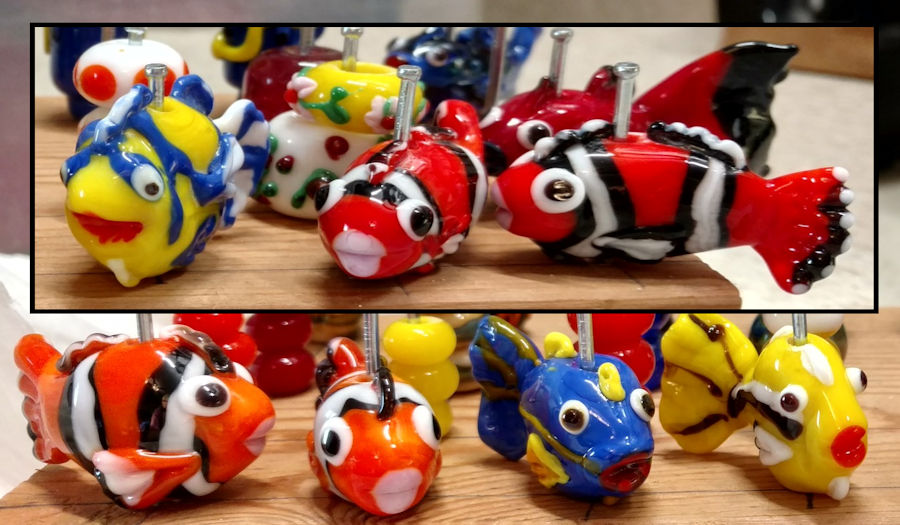 Fish work really well as beads but with the thin fins they're too delicate to send to Beads of Courage.